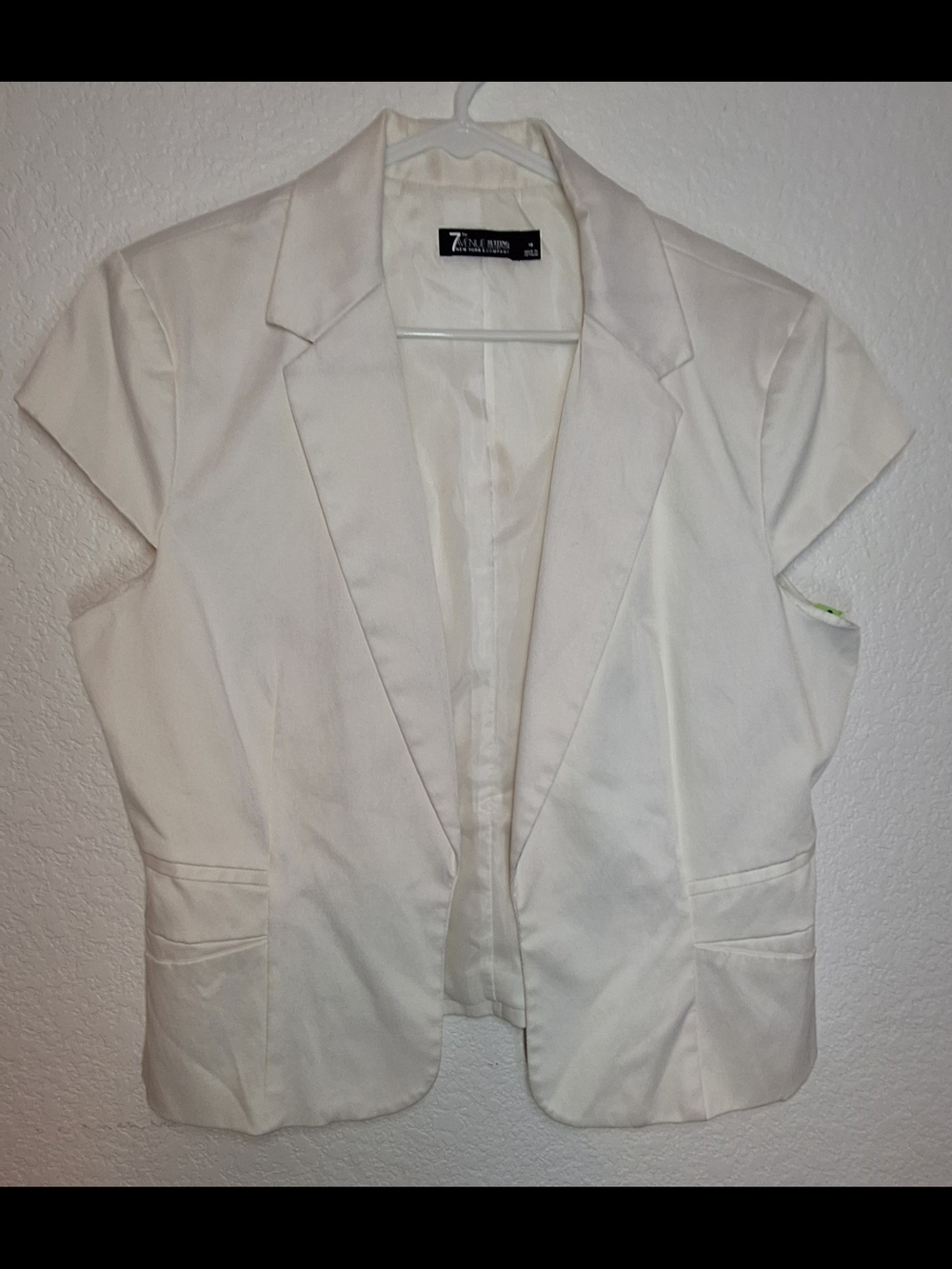 New York & Co. Suiting Collection.  White Short-Sleeve Notch Lapel Blazer